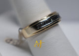 Alianza de boda para hombre con diamantes de talla baguette de 14 quilates