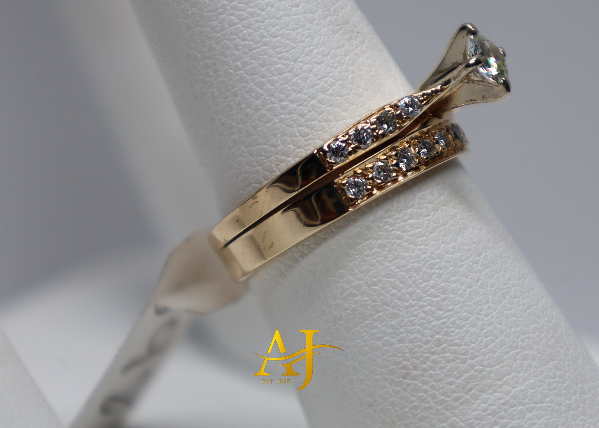 14K Diamond Wedding Set