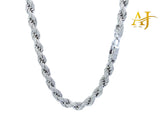 7 MM RHODIUM MOISSANITE ROPE CHAIN