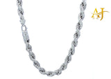 7 MM RHODIUM MOISSANITE ROPE CHAIN