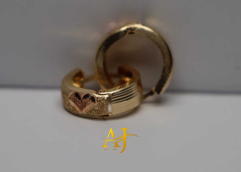 14K Three Tone Heart Design