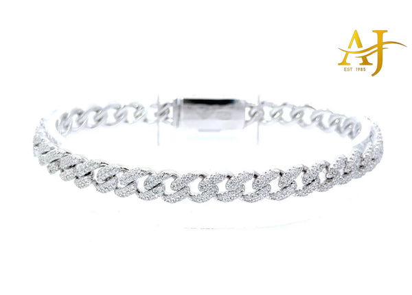 6 MM RHODIUM MOISSANITE ICED OUT CUBAN BRACELET