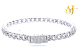 6 MM RHODIUM MOISSANITE ICED OUT CUBAN BRACELET