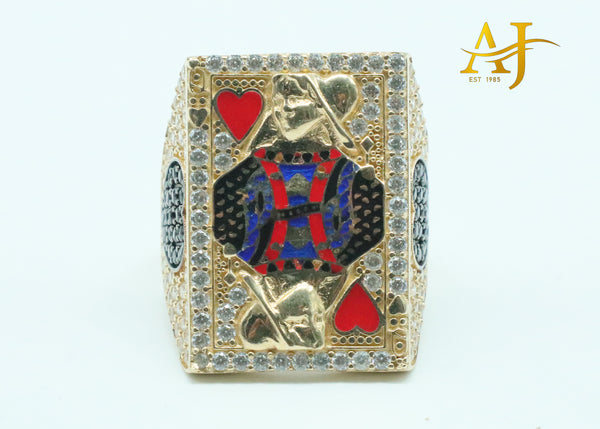 14K King Card Ring