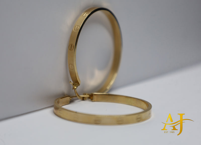 14KT Designer Hoop Earrings