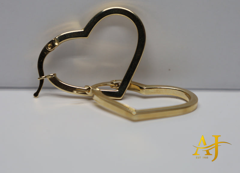 14KT Heart Hoop Earrings