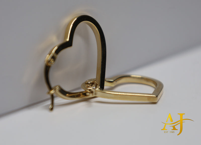 14KT Heart Hoop Earrings