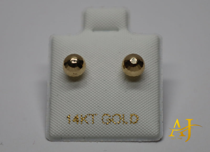 14K Bead Stud Earrings