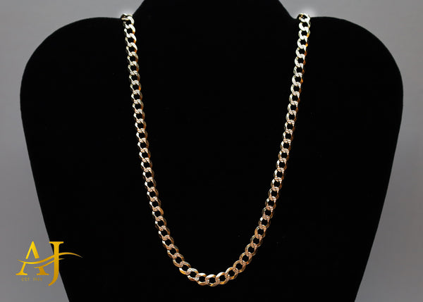 14KT 6MM Solid Diamond Cut Cuban Link