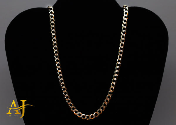 14KT 6MM Solid Diamond Cut Cuban Link