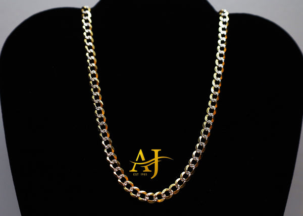 14KT 6MM Diamond Cut Cuban Link Pave