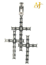 925 MOISSANITE RHODIUM ICED OUT 3 CROSS