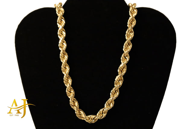 14K 10MM Hollow Rope Chain