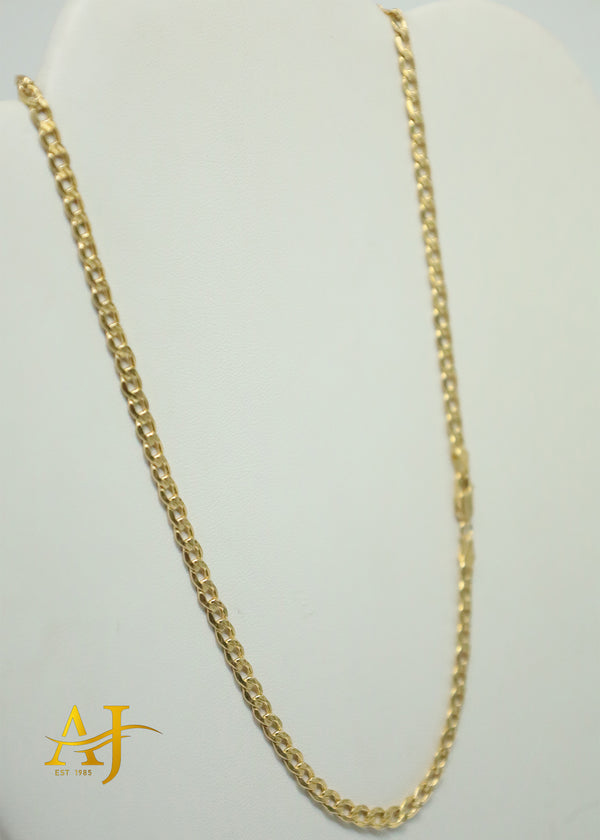 14K 4MM Semi-Hollow Cuban Link