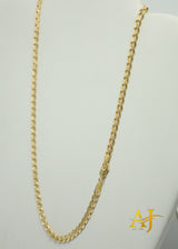 14K 4MM Semi-Hollow Cuban Link