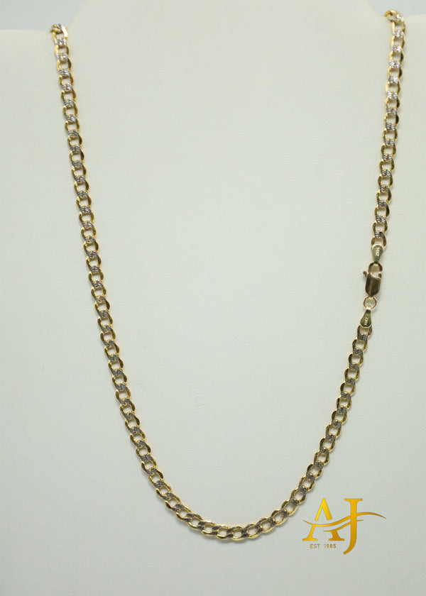 14K 4MM Semi-Hollow Diamond Cut Cuban Link