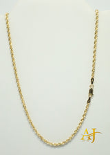 14K 4MM Semi-Hollow Rope Chain