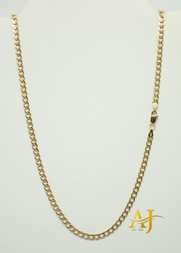 14K 4MM Semi-Hollow Cuban Link