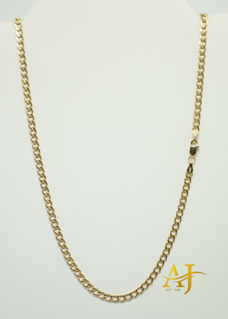 14K 4MM Semi-Hollow Cuban Link