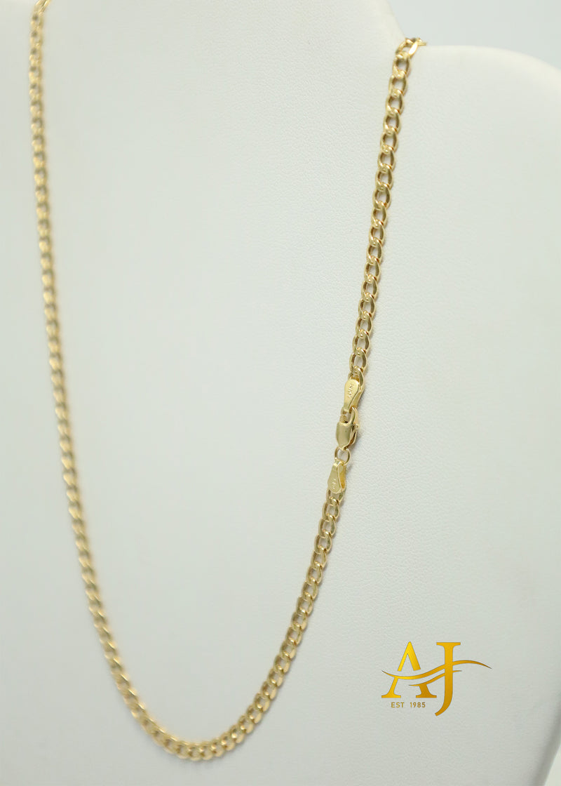 14K 4MM Semi-Hollow Cuban Link