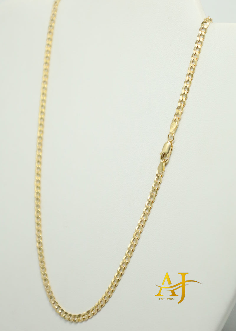 14K 4MM Semi-Hollow Cuban Link