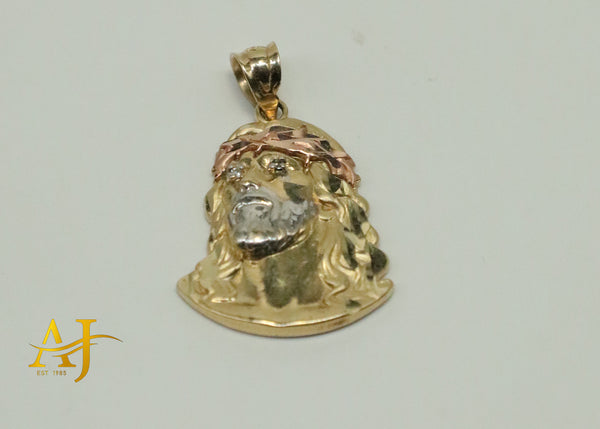 14KT 3 Tone Jesus Piece