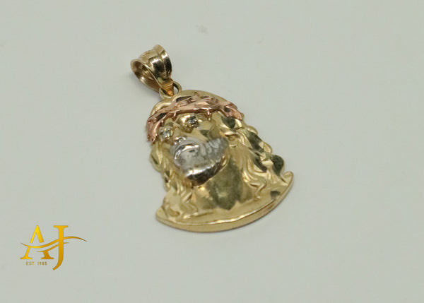 14KT 3 Tone Jesus Piece