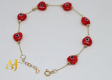 14KT Evil Eye Heart