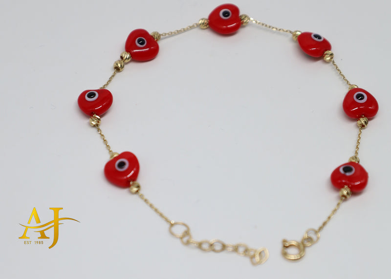 14KT Evil Eye Heart