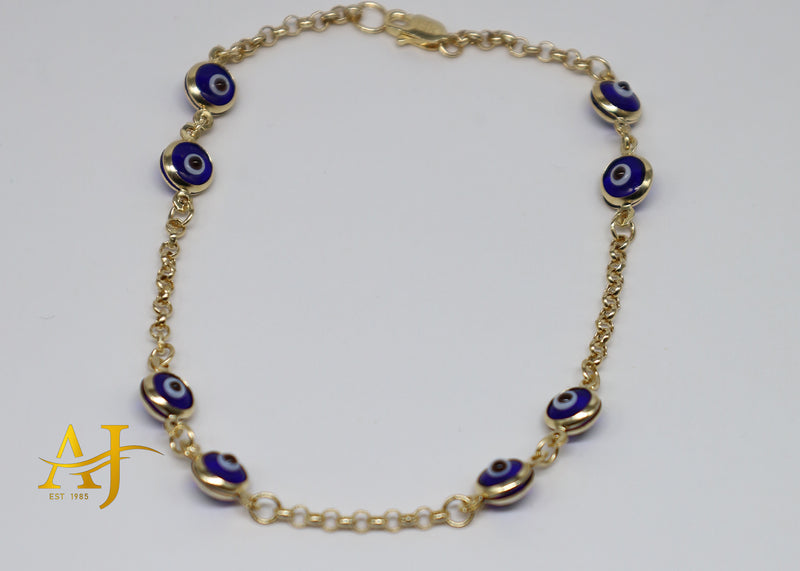 14K Evil Eye Bracelet