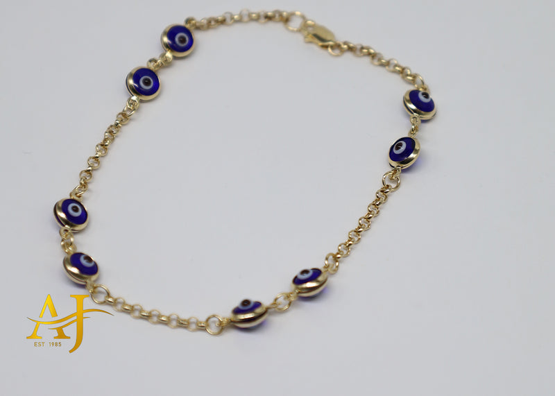 14K Evil Eye Bracelet