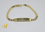 14K Semi-Hollow Cuban Baby ID Bracelet