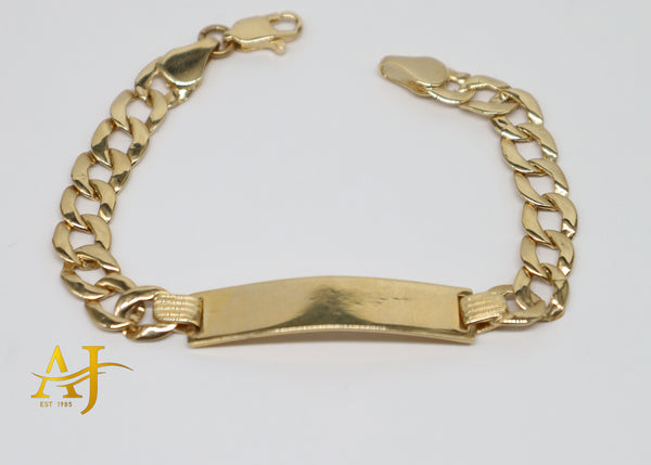 14K 8MM Cuban Link ID Bracelet