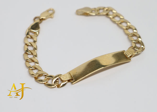 14K 8MM Cuban Link ID Bracelet