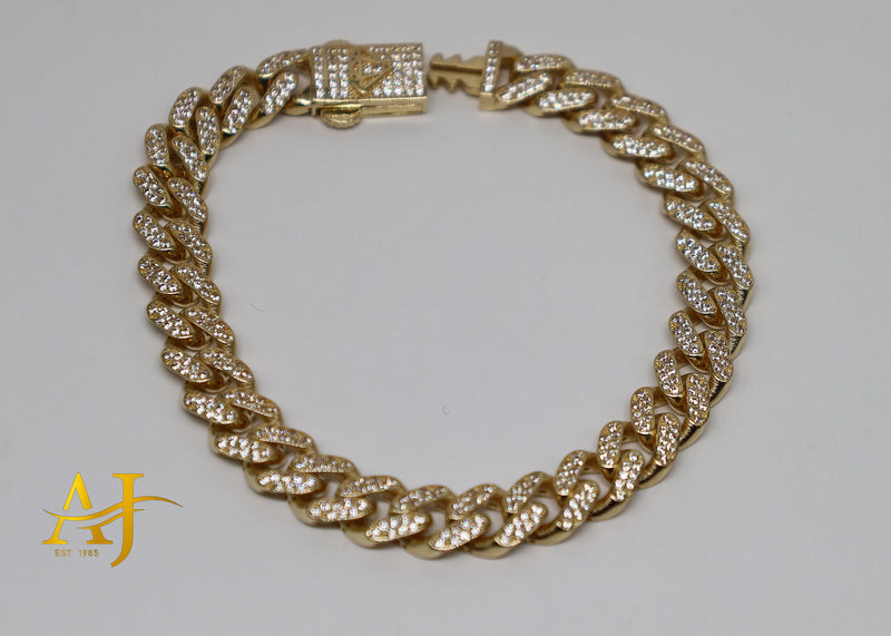 14K 8MM CZ Miami Cuban Link