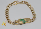 14K 6MM San Judas CZ Cuban Link Bracelet