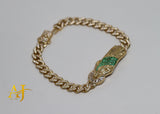 14K 6MM San Judas CZ Cuban Link Bracelet