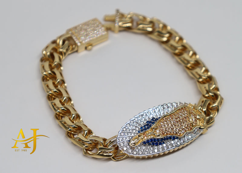 14KT Virgen Mary Chino Link Bracelet