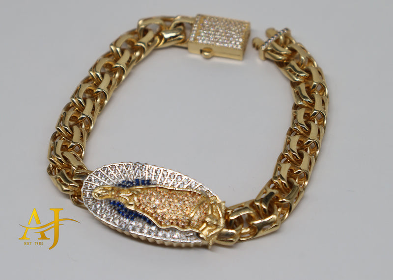 14KT Virgen Mary Chino Link Bracelet