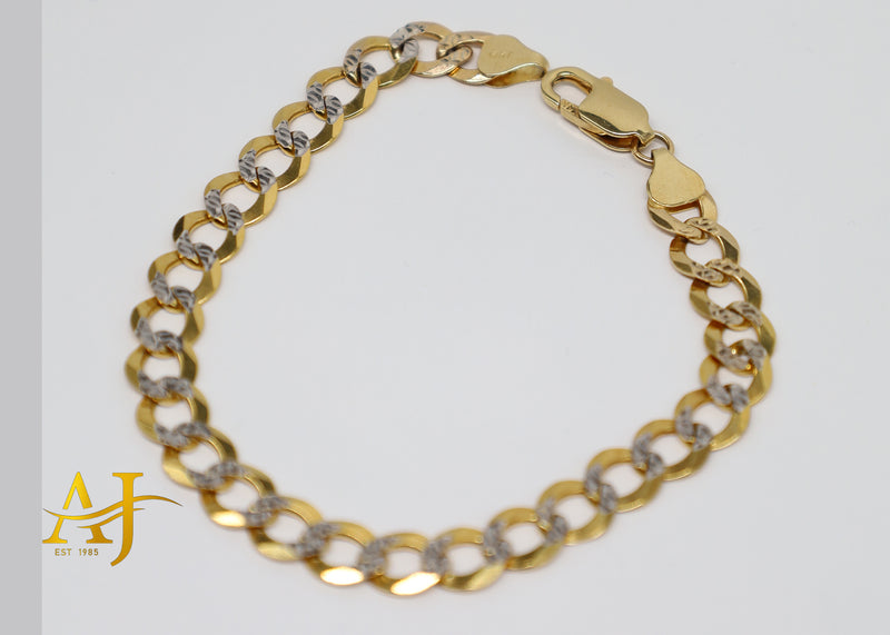 14K 8MM Diamond Cut Solid Cuban Link