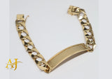 14K 12MM Solid Cuban Link ID Bracelet