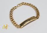 14K 8MM Cuban Link Semi-Hollow ID Bracelet