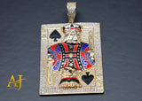 14KT CZ Enamel King Card