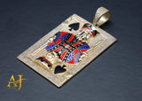 14KT CZ Enamel King Card