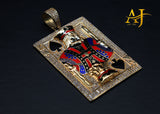 14KT CZ Enamel King Card