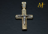 14KT 2 Tone Jesus CZ Cross