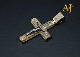 14KT 2 Tone Jesus CZ Cross