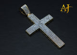 14K CZ Gold Cross Pendant