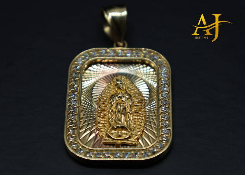 14KT 3 Tone Virgen Maria