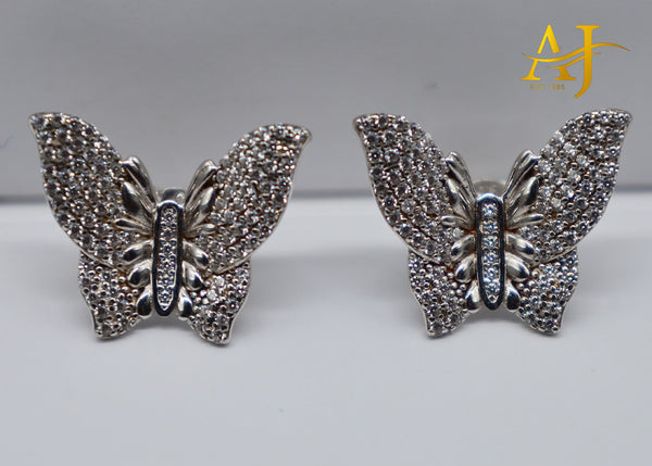 Pendientes de mariposa en plata 925